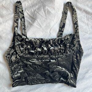 urban outfitters gray velvet top